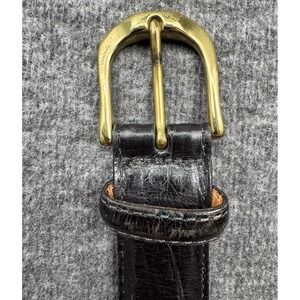 Martin Dingman Black Alligator Grain Leather Mens Belt 38 Brass Buckle 01705